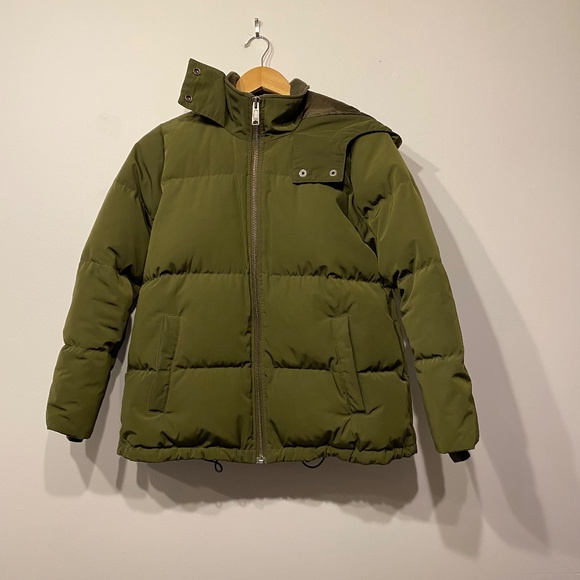 Madewell Green Quilted Down Puffer Coat - Picture 3 of 7